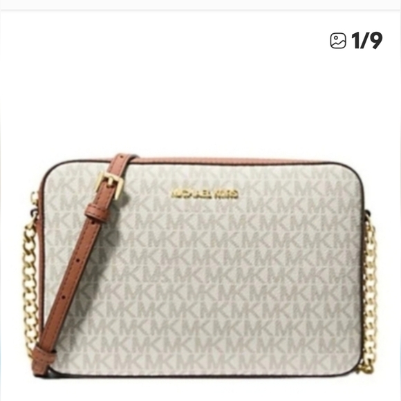 Michael Kors Jet Set Beige and Tan Crossbody Bag - Picture 2 of 9